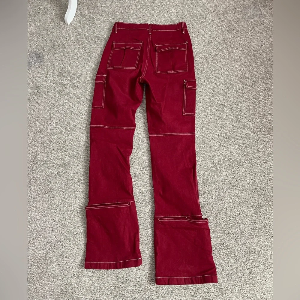 Camden Cargo Utility Jeans - Raspberry - Picture 6 of 7